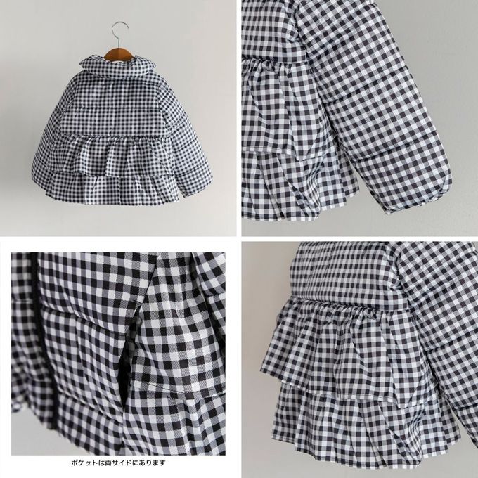 日本 BRANSHES - 背後時尚荷葉澎澎領俏麗鋪棉外套(可機洗)-淺灰紫