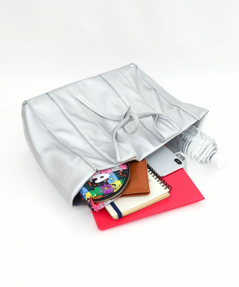 日本 COOCO - 簡約皮革方形手提托特包-天使白 (W33*H27*D14cm)