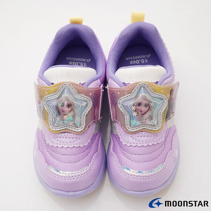 Moonstar日本月星 - 冰雪奇緣電燈鞋(中小童)-機能運動鞋-紫