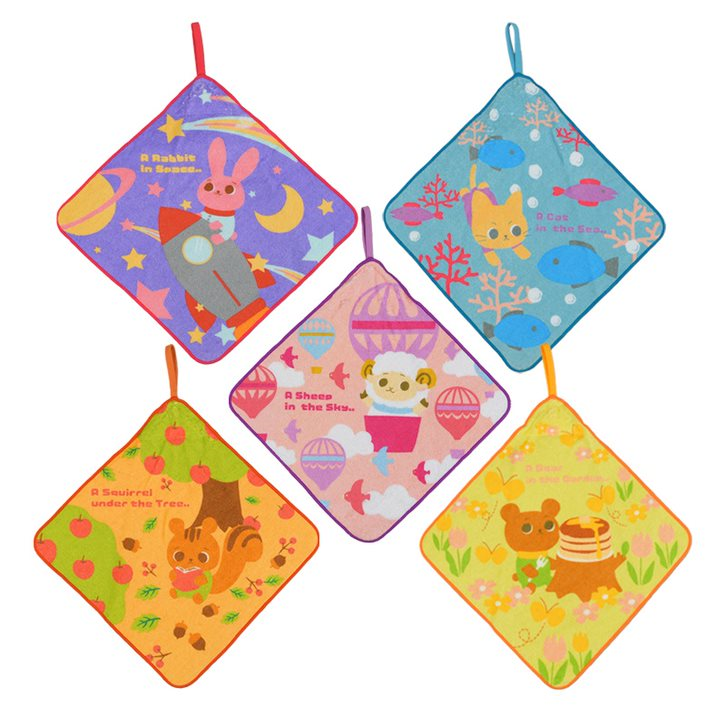 akachan honpo - 擦手巾5件組-動物朋友