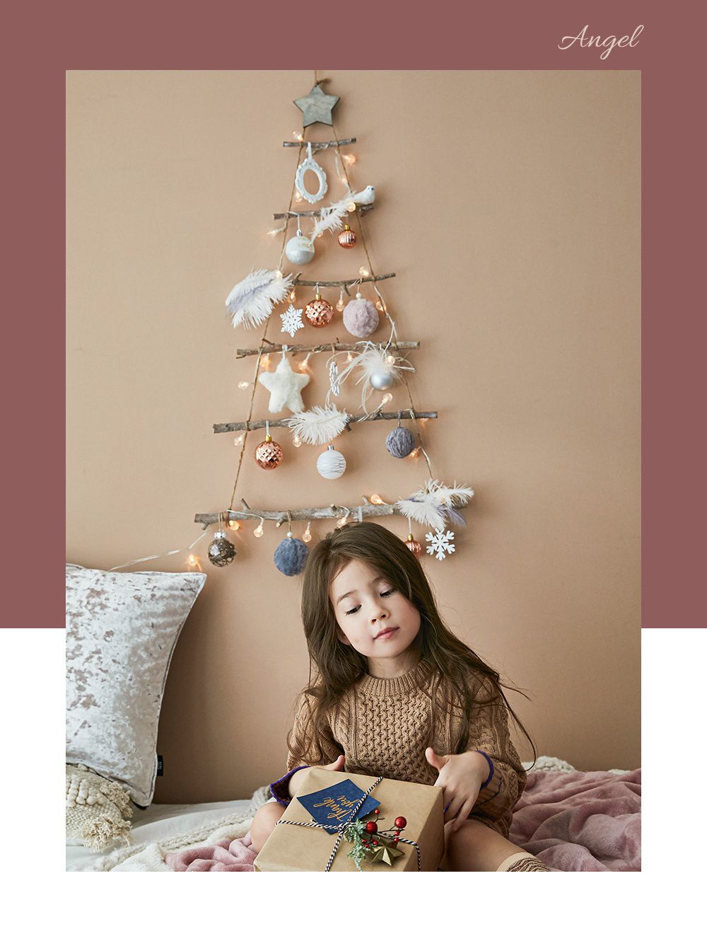 韓國 Bebe Deco - DIY聖誕樹/聖誕壁飾燈-天使羽翼 (樹高80cm，樹寬68cm，約0.6kg)