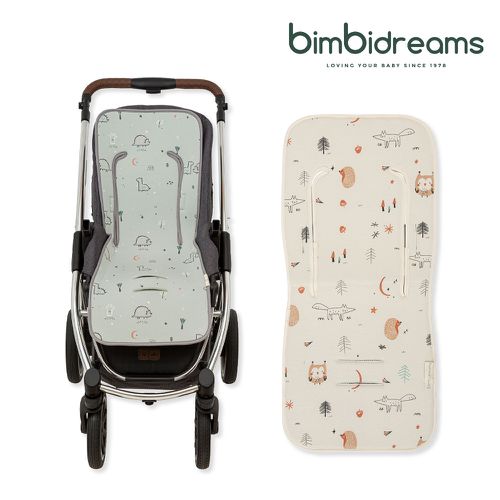 【bimbidreams】透氣推車坐墊 83x35cm(透氣坐墊 嬰兒坐墊 寶寶坐墊)-春日嬉遊