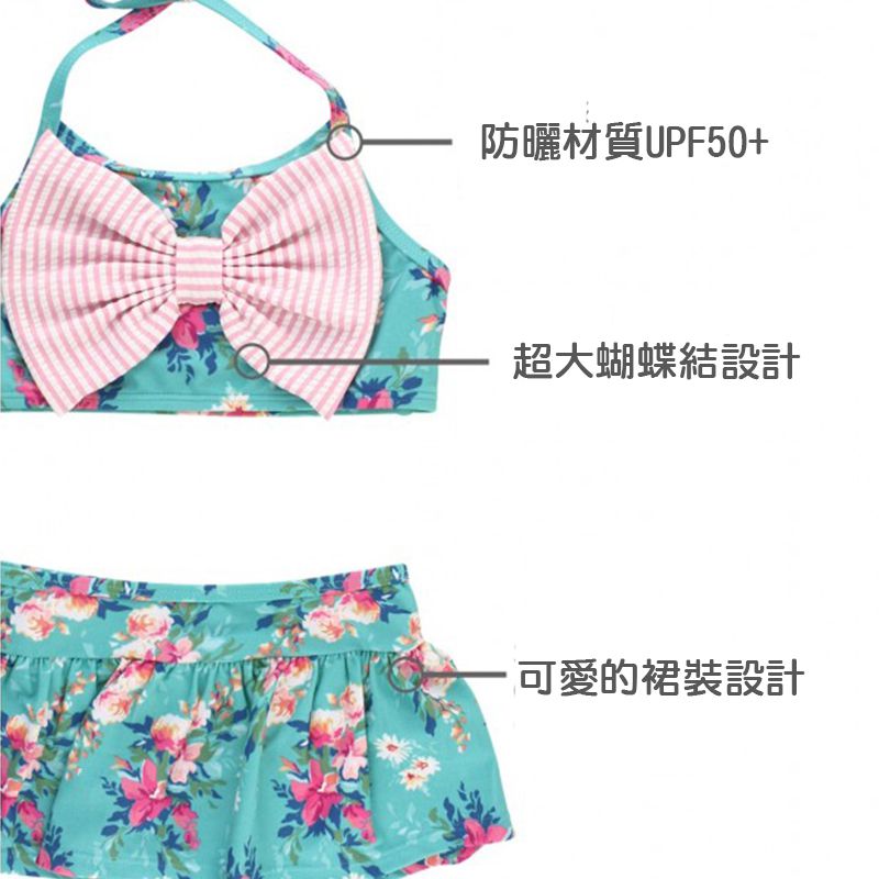 美國 RuffleButts - 小女童UPF 50+防曬無袖比基尼泳裝-夏日風情