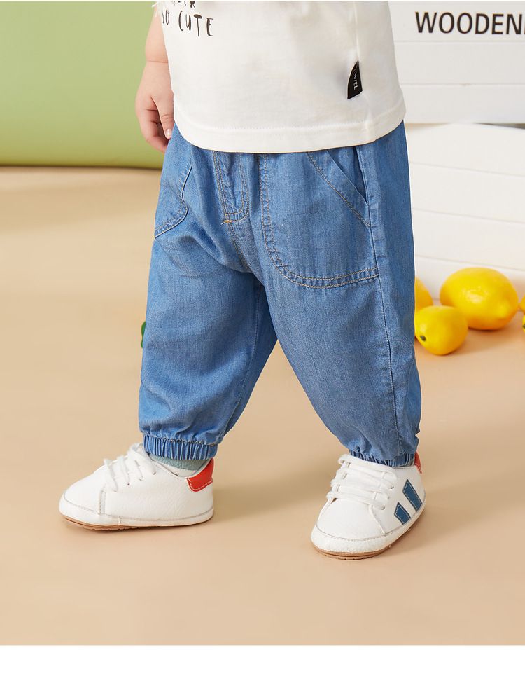 個性束口長褲-深藍色