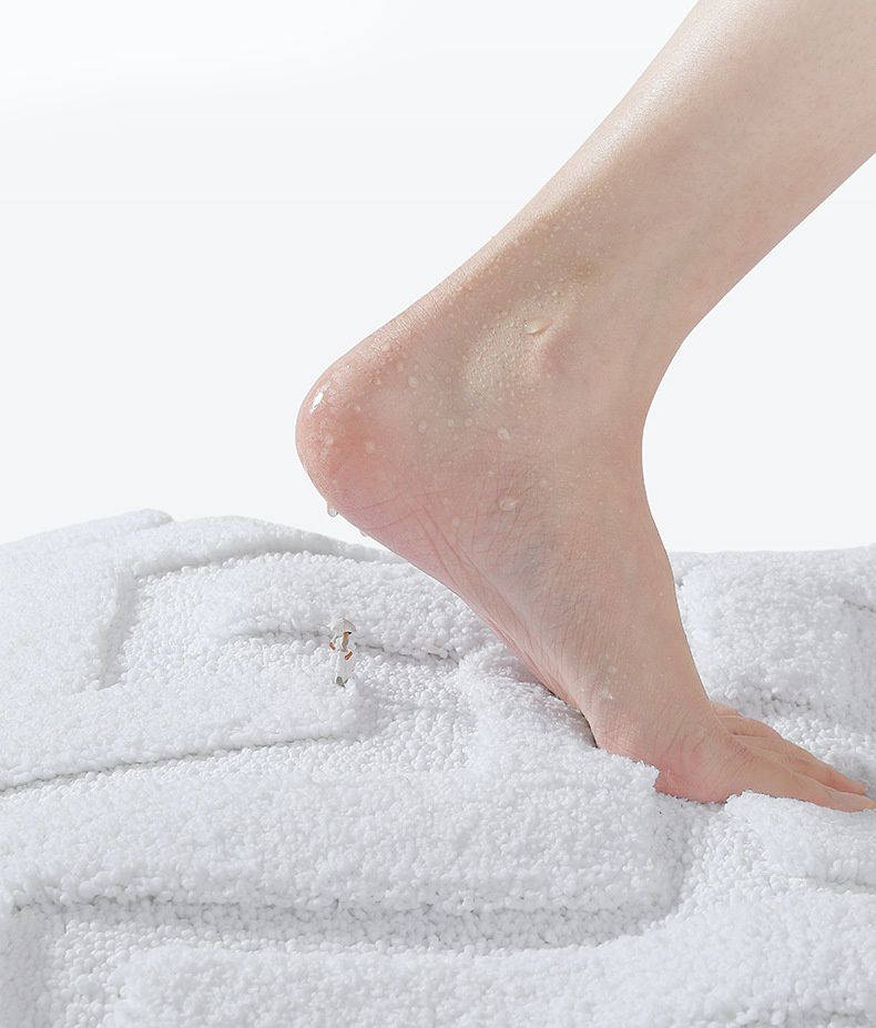 快速吸水植絨浴室腳踏墊-迷宮幾何-深灰色