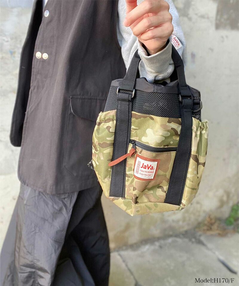 日本 Classical Elf - 2WAY美式休閒抽繩水桶包-豹紋