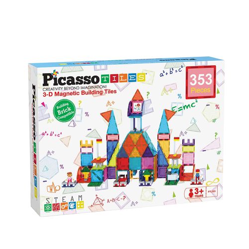 美國PicassoTiles - 磁力片+積木組-353PCS