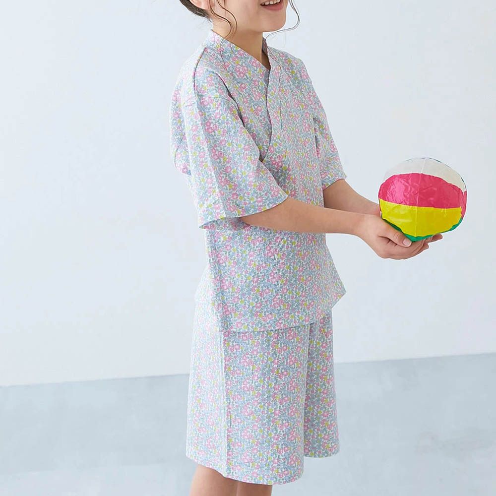 期間限定！夏日風情甚平套裝-小碎花-淺粉