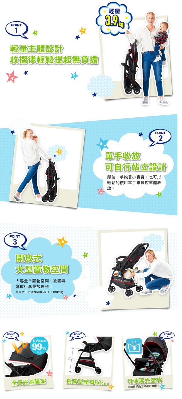 Graco - 超輕量型雙向嬰幼兒手推車-CITI GO-亮點綠-1m - 3y