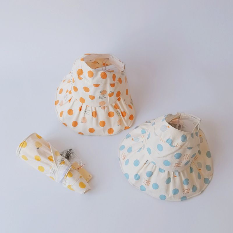 兒童薄款空頂遮陽帽-粉色點點 (49-51cm)