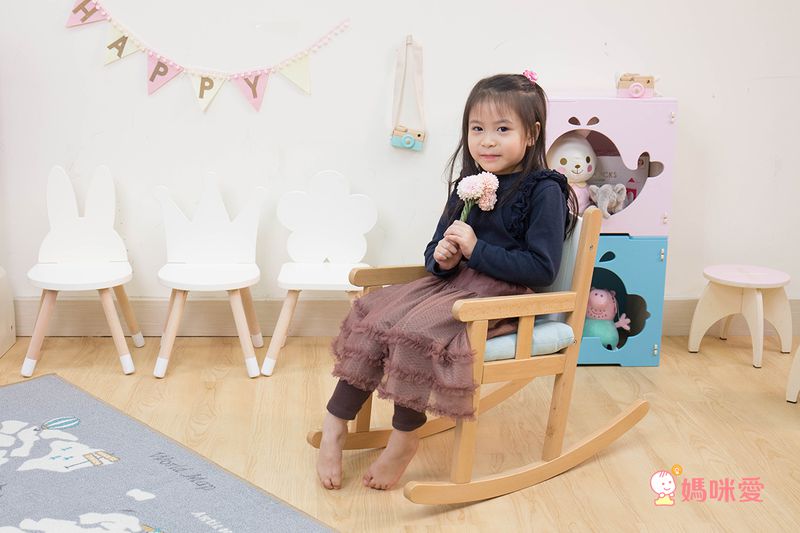 HELLO MONKEY - 北極星兒童搖椅（附海藍椅墊)