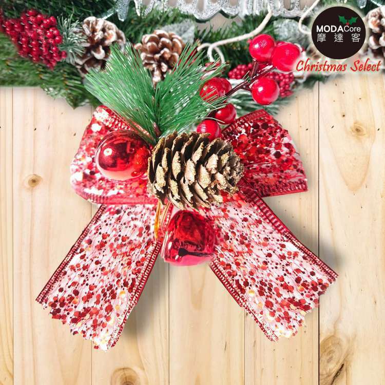 MODACore 摩達客 - 9cm聖誕派對裝飾紅色蝴蝶結六入組-禮物包裝適用