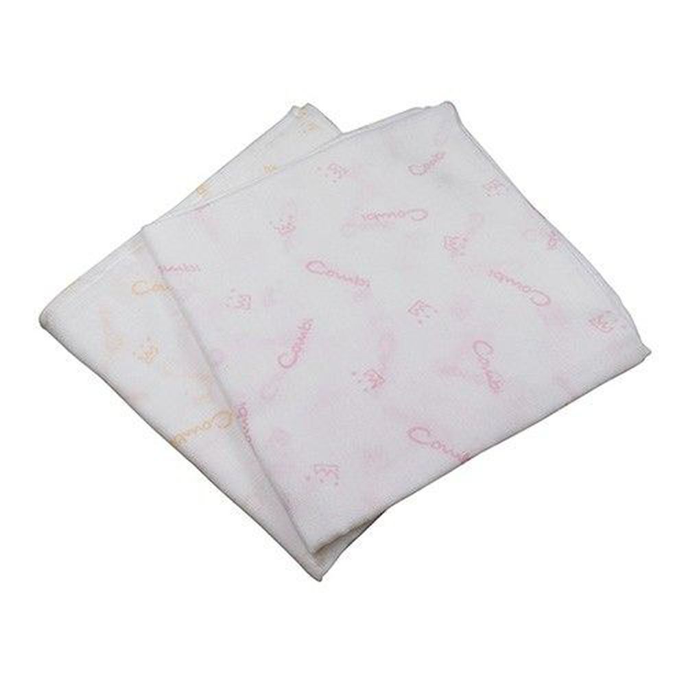 日本 Combi - 經典雙層紗布多用途浴包巾(2入)-橘+粉