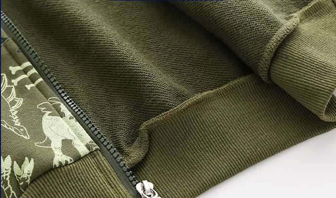 WELLKIDS - 連帽休閒長袖外套-迷彩恐龍-灰色