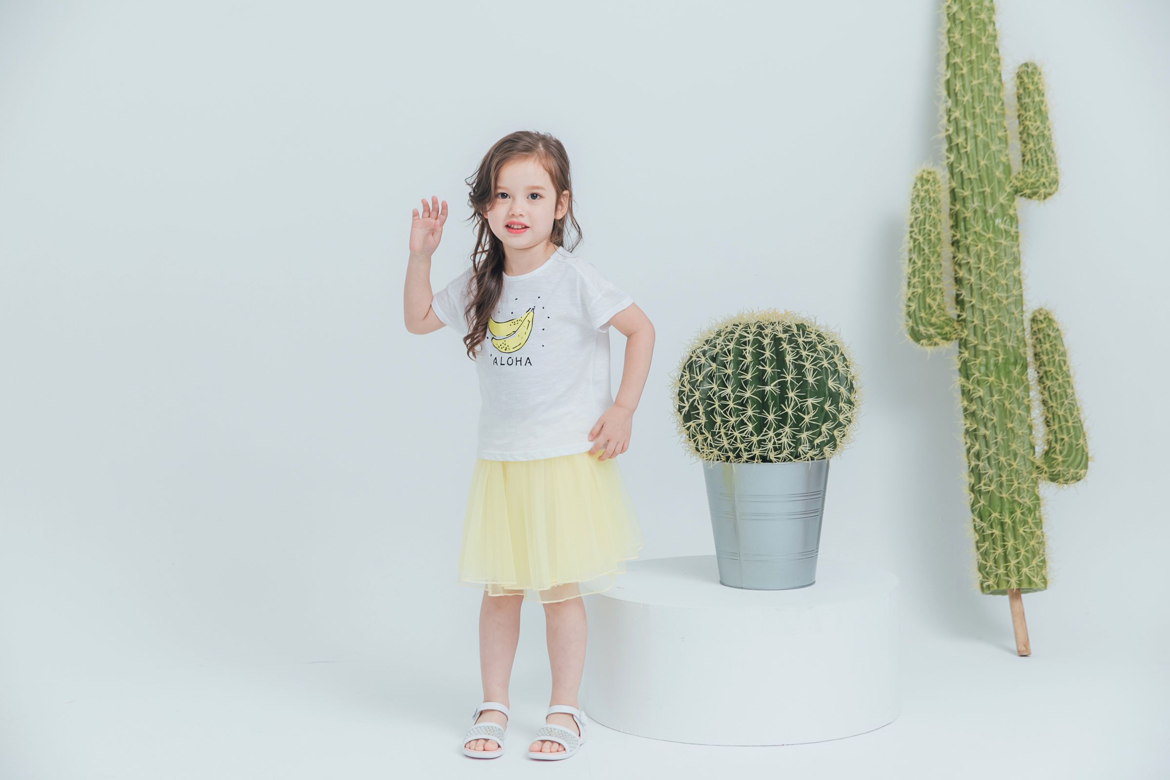 Peachy - 北鼻款*獨家訂製綿柔空氣紗裙-短裙款-嫩鵝黃