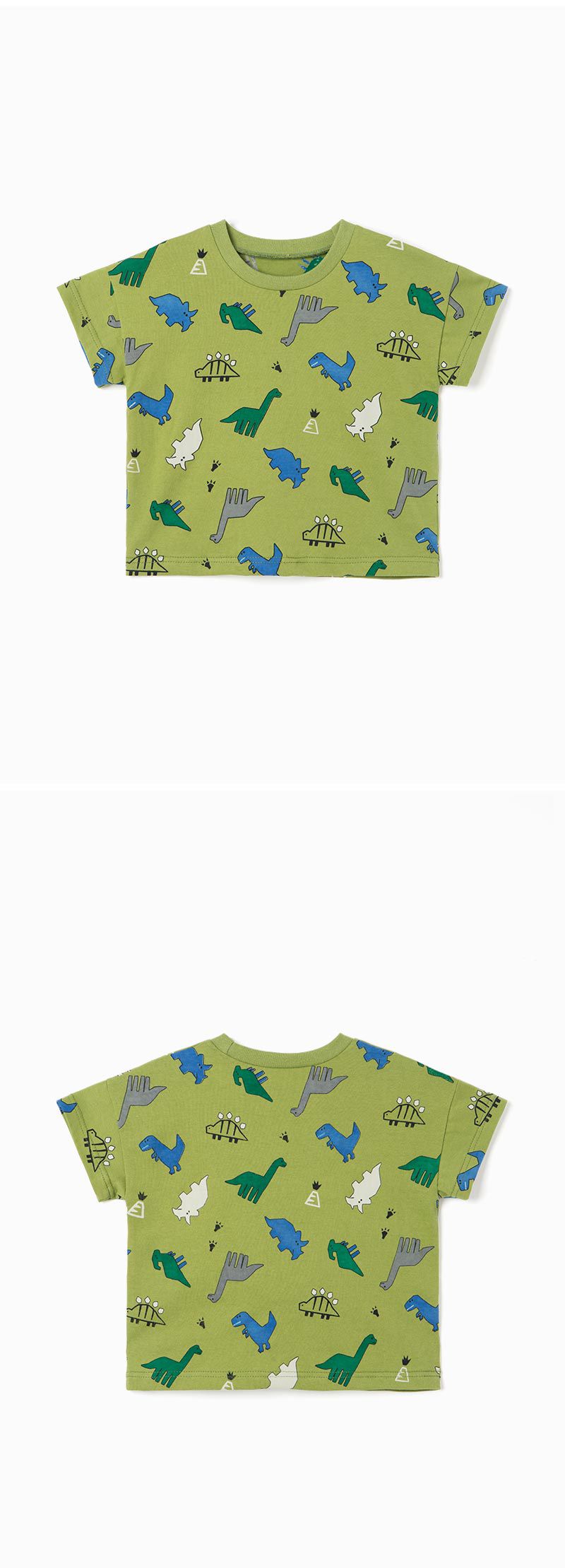 韓國 OZKIZ - 侏羅紀恐龍短袖上衣-綠