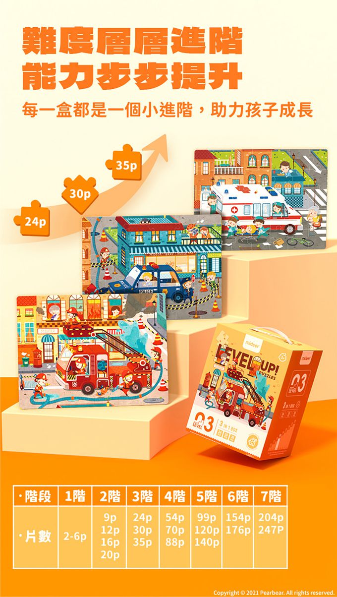 MiDeer - 進階式拼圖-動物朋友(LEVEL0)