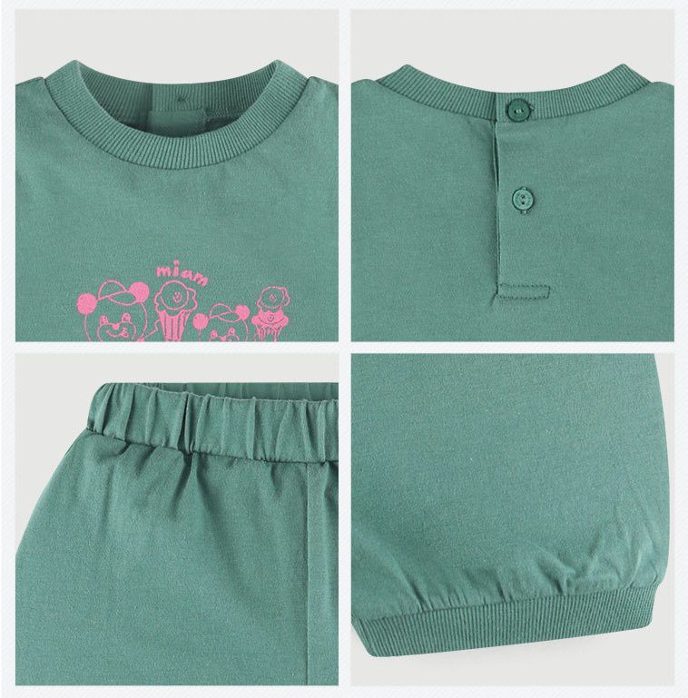 韓國 milk mile - 冰淇淋熊熊無袖套裝-綠