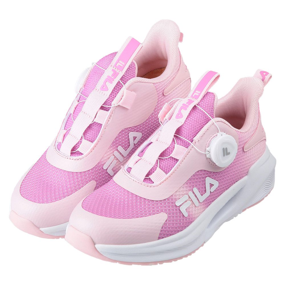 FILA - 旋鈕鞋帶流光粉兒童機能運動鞋