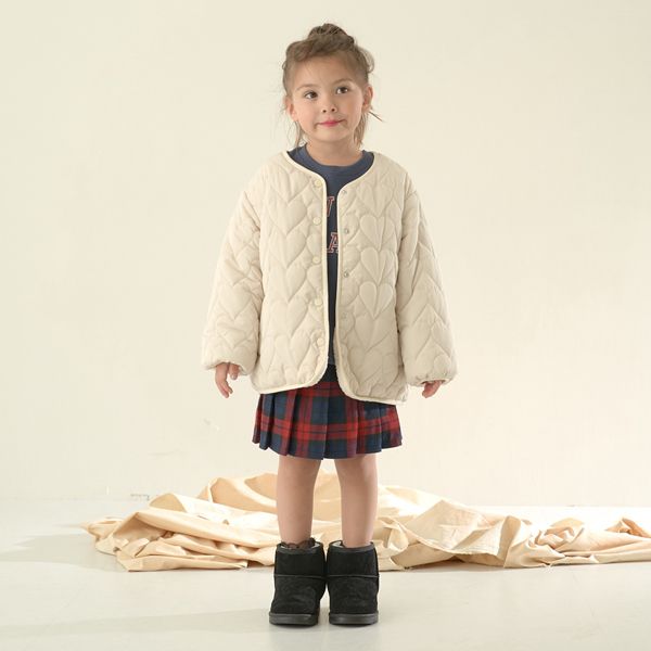 日本 Lycee mine - 夢幻少女造型絎縫鋪棉外套-花朵-粉紅