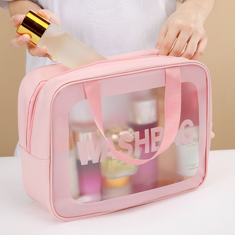 半透明磨砂防水化妝包-白色