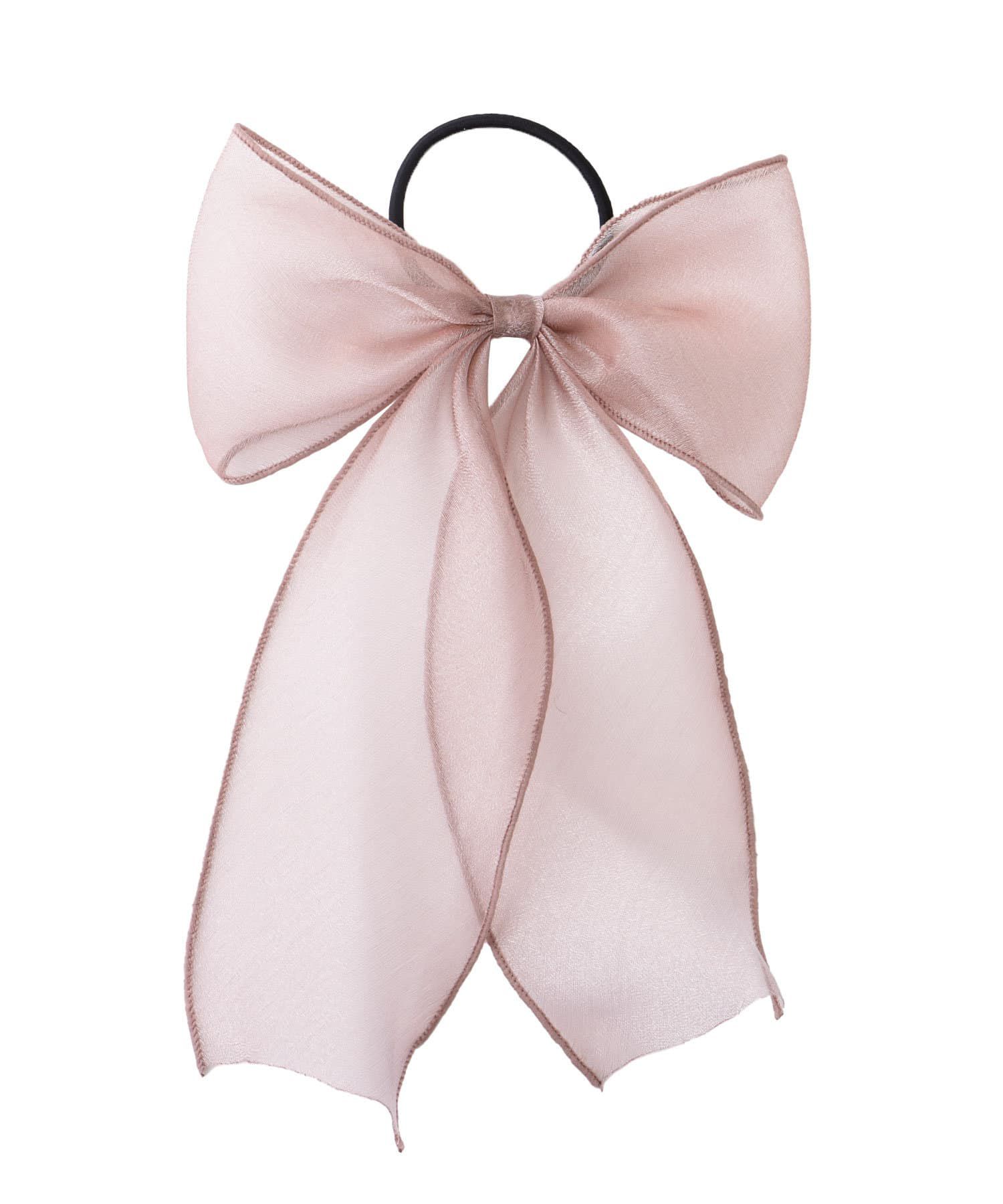 日本 Lattice - 歐風文藝感蝴蝶結髮圈-淺粉