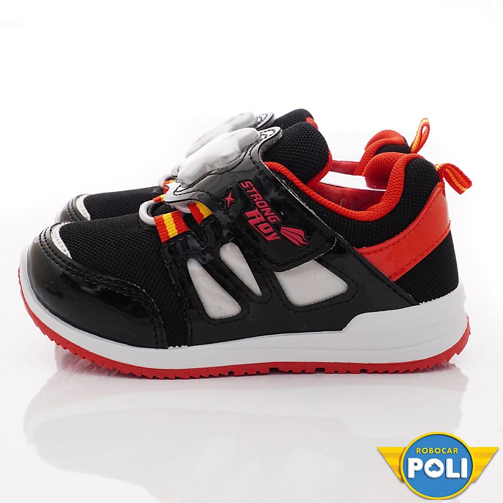 POLI 波力救援小英雄 - 台灣製POLI電燈運動鞋(中小童段)-運動鞋-黑紅
