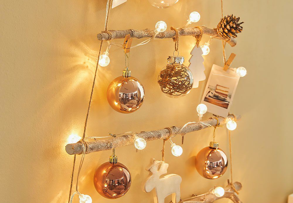 韓國 Bebe Deco - DIY聖誕樹/聖誕壁飾燈-金色派對 (樹高80cm，樹寬68cm，約0.6kg)