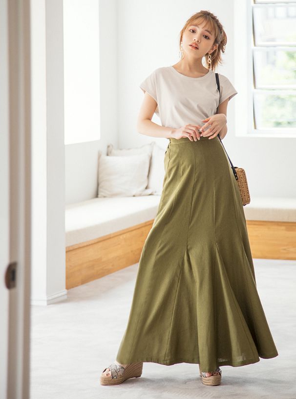 日本 GRL - 100%美國棉透氣百搭短袖上衣-杏