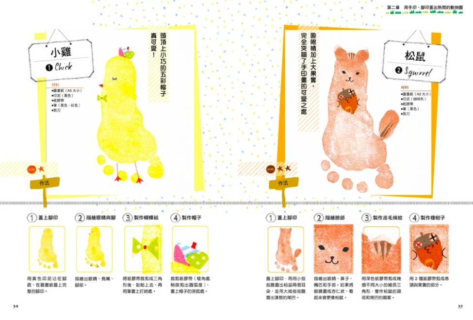 紀錄成長瞬間的親子手印畫