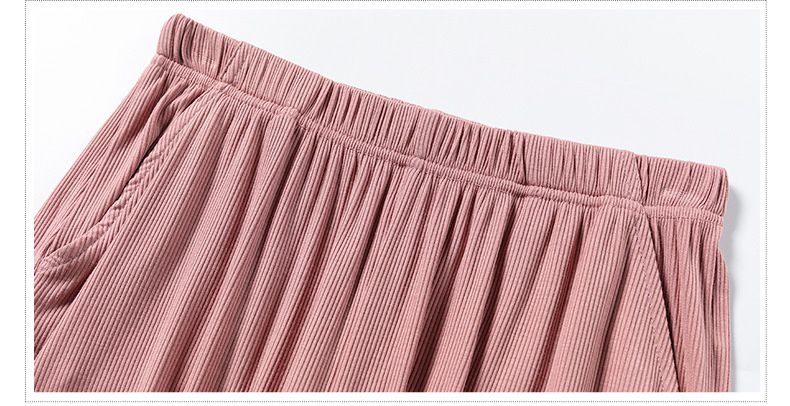 螺紋莫代爾Bra T 短袖家居服套裝-短褲款-豆沙粉