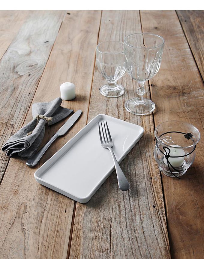 韓國 SSUEIM - LEED系列莫蘭迪陶瓷長方形淺盤Ｍ (白色)