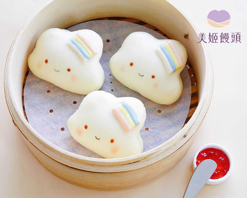 美姬饅頭 - 好心情雲朵鮮乳造型刈包-6入-50g/顆