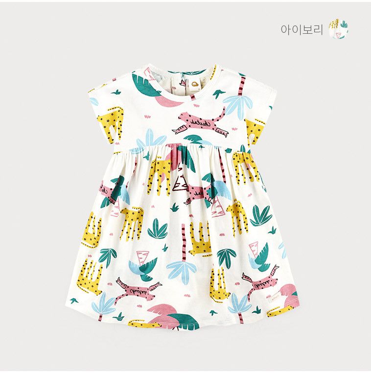 韓國 milk mile - 花豹好朋友洋裝-粉紅