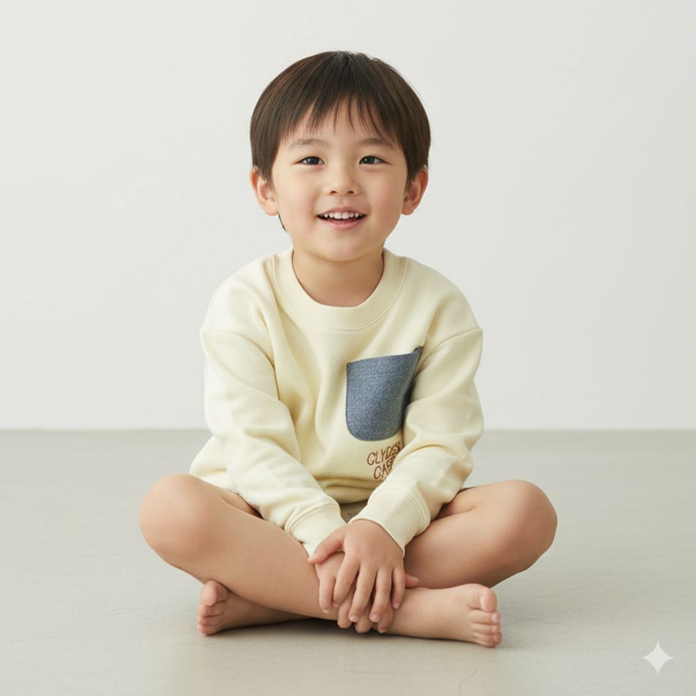 背後印花休閒上衣-象牙白色