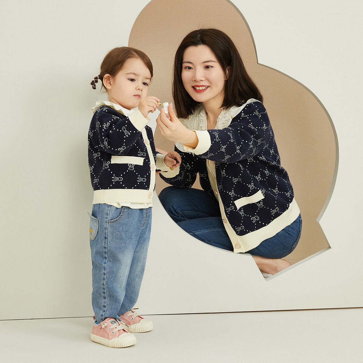 菱格毛衣外套-親子款