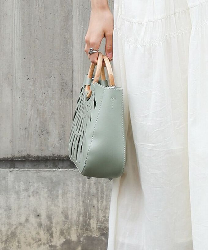 日本 Bab - 2way夏日竹柄鏤空手提/側背包-綠