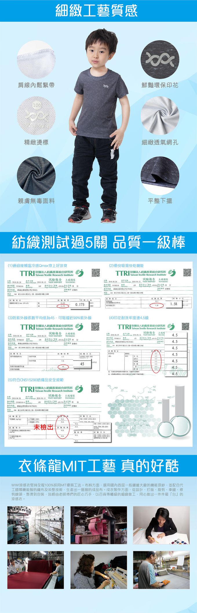 WIWI - 活力杰特防曬排汗涼感衣-童-朝陽紅