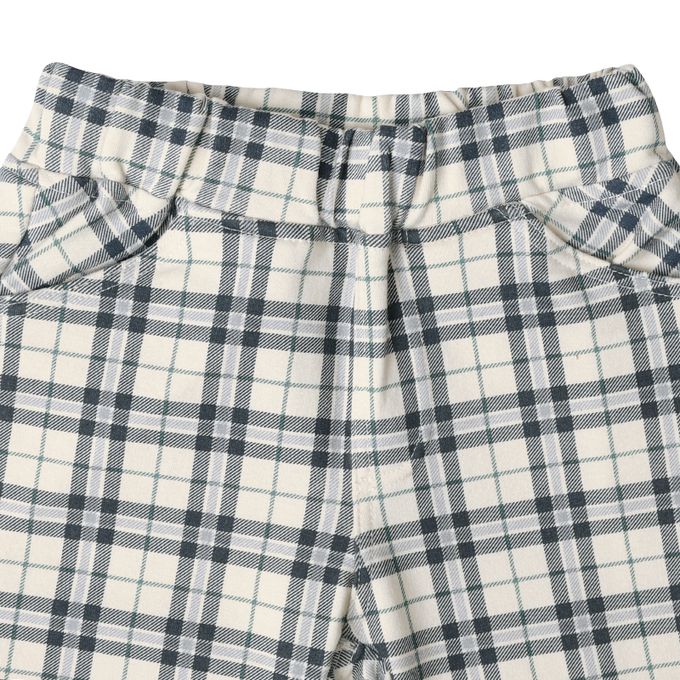 akachan honpo - 10分長經典褲 裏起毛-一般合身款-藍色