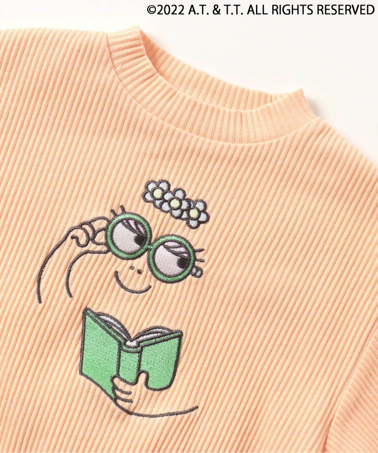 日本 apres les cours - 泡泡先生聯名 刺繡圖案羅紋上衣-勝利-青綠