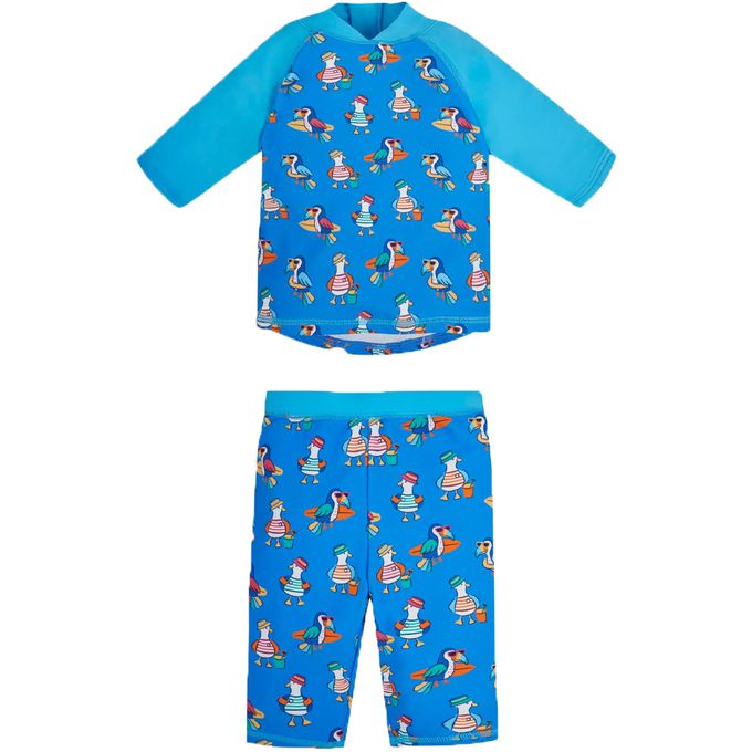 英國 JoJo Maman BeBe - 嬰幼兒/兒童兩件式防曬泳裝-海鷗家族