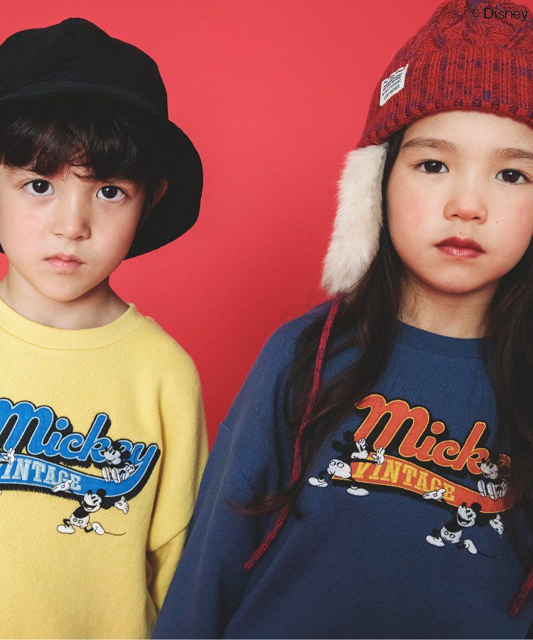 日本 BREEZE - 聯名款 迪士尼印花長袖上衣-米奇復古-黃