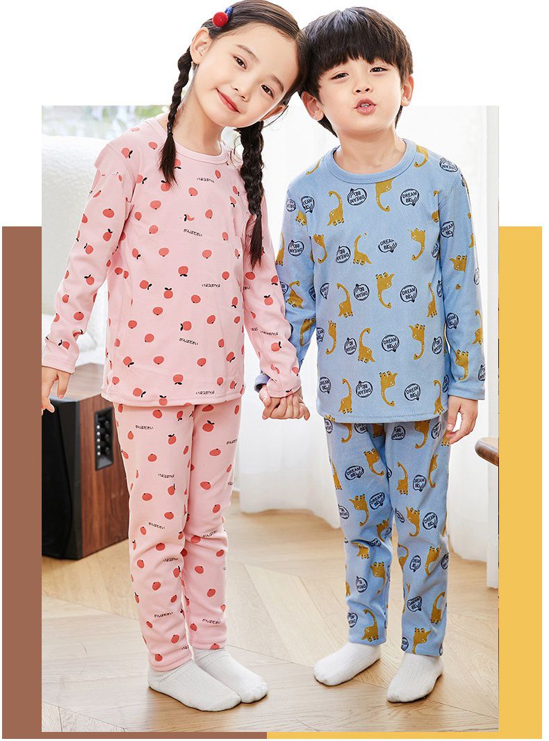 圓領無痕薄絨長袖家居服套裝-條紋-黑色