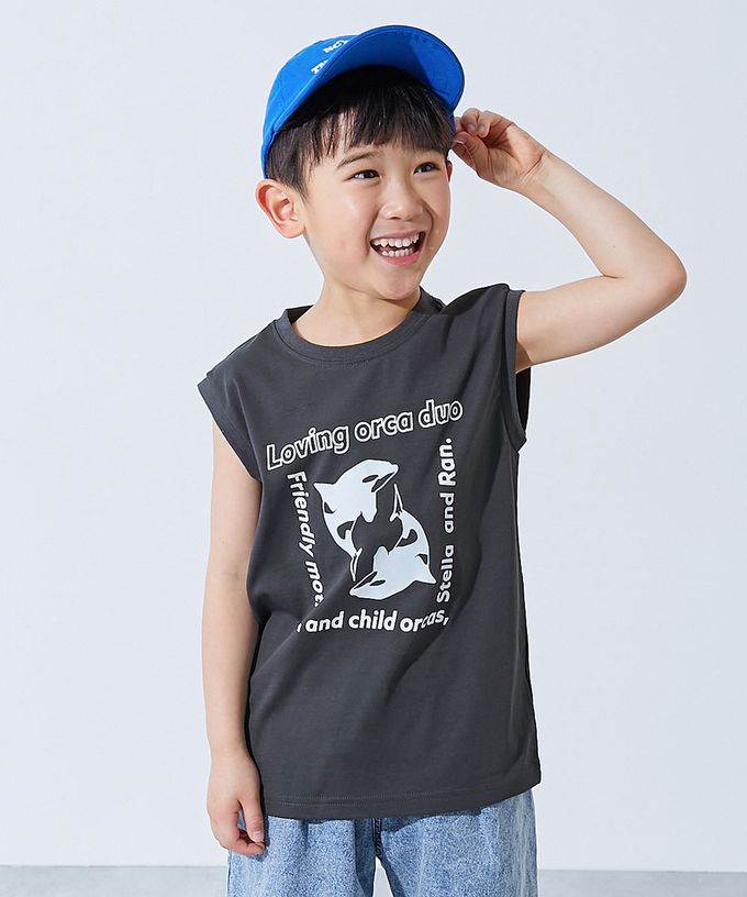 日本 devirock - 接觸涼感 抗UV變色背心上衣(神戶水族館聯名）-虎鯨-黑