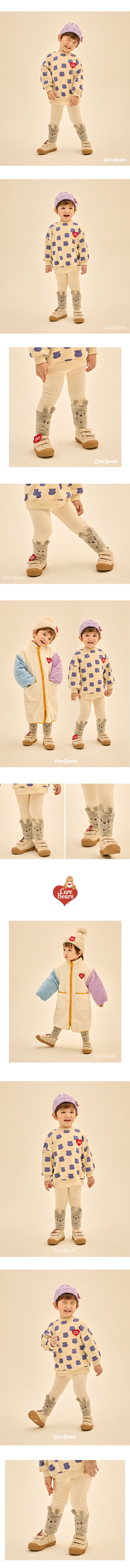 韓國 Care Bears - 鬆緊腰聯名款彈力內刷毛內搭褲-毛絨-象牙白