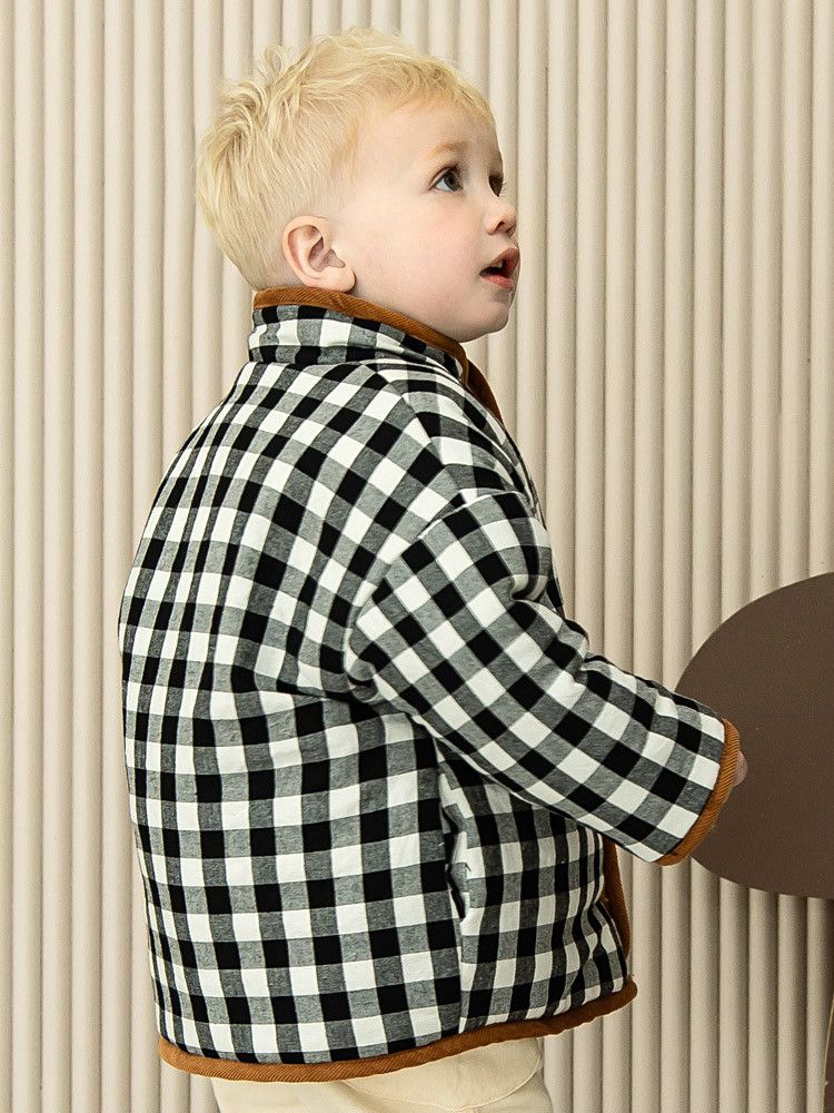 韓國Pimpollo - 恐龍刺鏽雙面實穿保暖外套-焦糖色