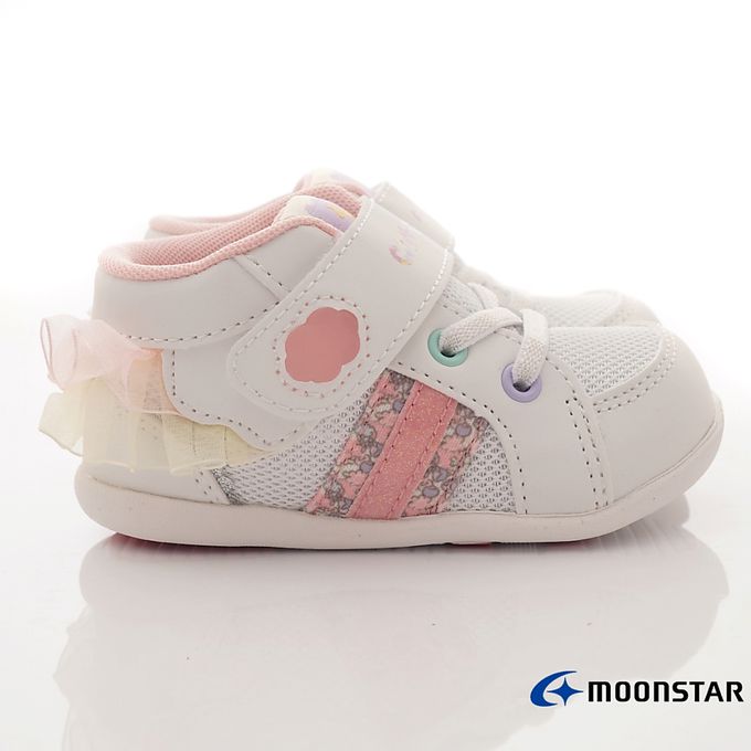 Moonstar日本月星 - 赤子心系列寶寶學步款(寶寶段)-學步鞋-白粉