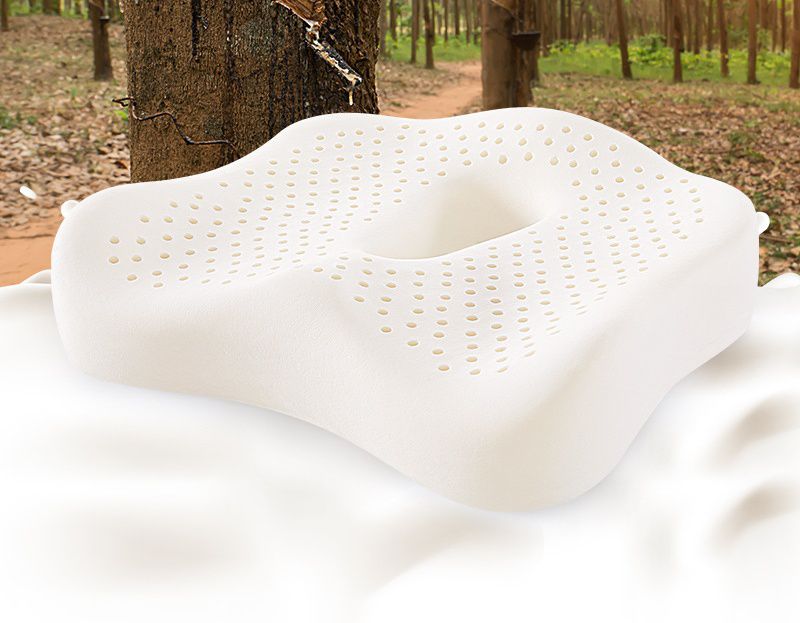 透氣乳膠美臀中空坐墊+靠墊-磁布內襯-深灰色