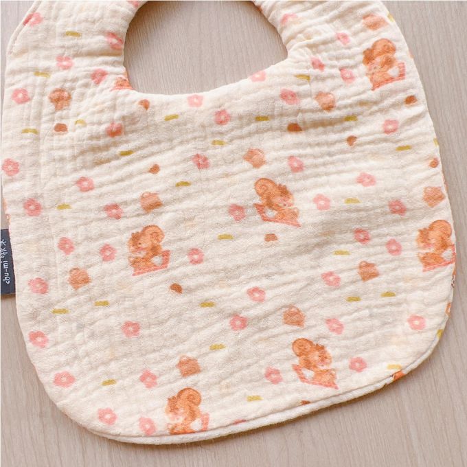 Chi-mi啾米 - 六層紗雙面手繪純棉圍兜3件組 (20.5x26.5CM)