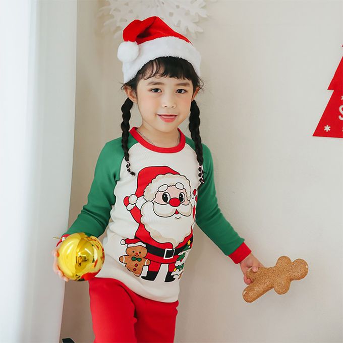 正韓 Puco - 超優質嬰幼兒/兒童長袖100% 有機純棉家居服/睡衣-聖誕老公公